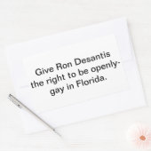 Give Ron Dessantis Gay Right  Hankamer Artjunkhaus 長方形シール (封筒)