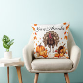 "Give Thanks" 秋の収穫 クッションカバー クッション (椅子)