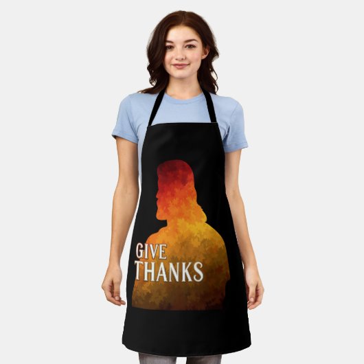 GIVE THANKS APRON エプロン (着用した状態)