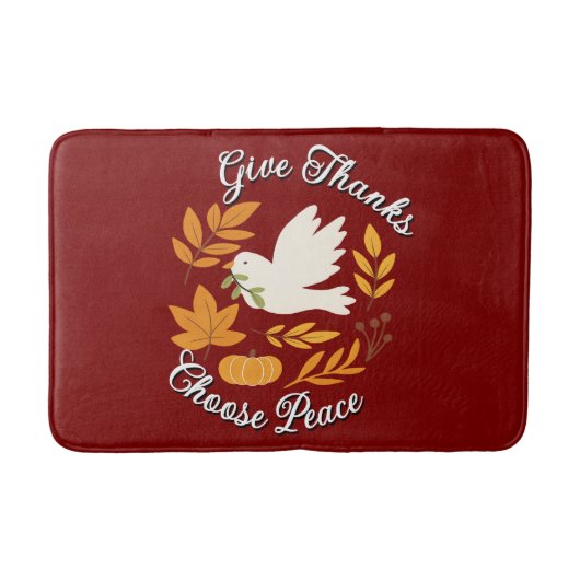'Give Thanks, Choose Peace' Bath Mat バスマット (正面)