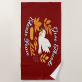 'Give Thanks, Choose Peace' Beach Towel ビーチタオル (正面)