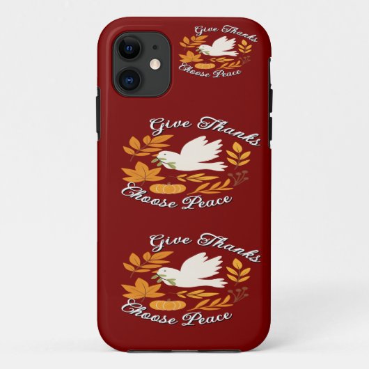 'Give Thanks, Choose Peace' iPhone / iPad case Case-Mate iPhoneケース (裏面)