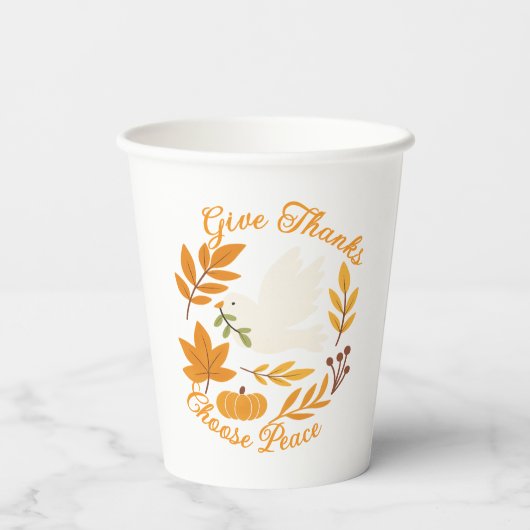 'Give Thanks, Choose Peace' Paper cup 紙コップ (裏面)
