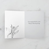 Give Thanks Cornstalk Autumn Happy Thanksgiving カード (内部)