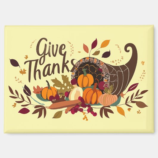 Give Thanks Cornucopia Magnet マグネット (正面)
