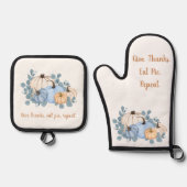 Give Thanks Eat Pie Repeat Autumn Pumpkins 鍋つかみ&鍋敷きセット (正面)