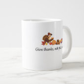 Give Thanks Eat Pie Repeat Funny Thanksgiving ジャンボコーヒーマグカップ (正面右)