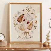 Give Thanks Fall Art Print ポスター