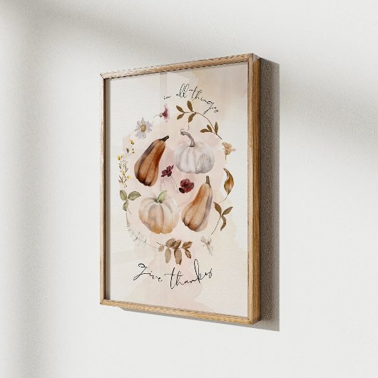 Give Thanks Fall Art Print ポスター