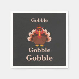 Give Thanks  Funny Gobble Cute Turkey Adult スタンダードカクテルナプキン