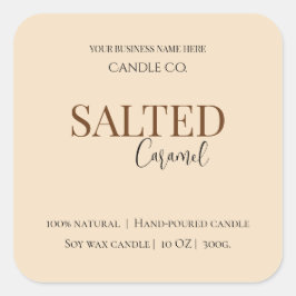 Give Thanks Salted Caramel Candle Label スクエアシール