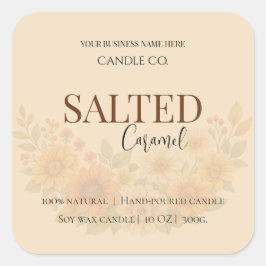 Give Thanks Salted Caramel Candle Label スクエアシール