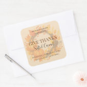 Give Thanks Salted Caramel Candle Label スクエアシール (封筒)