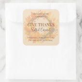 Give Thanks Salted Caramel Candle Label スクエアシール (バッグ)
