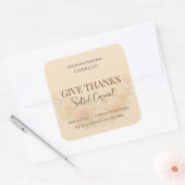 Give Thanks Salted Caramel Candle Label スクエアシール (封筒)