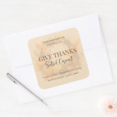 Give Thanks Salted Caramel Candle Label スクエアシール (封筒)