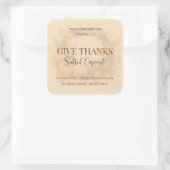Give Thanks Salted Caramel Candle Label スクエアシール (バッグ)