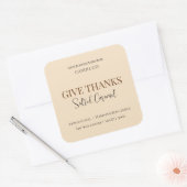 Give Thanks Salted Caramel Candle Label スクエアシール (封筒)