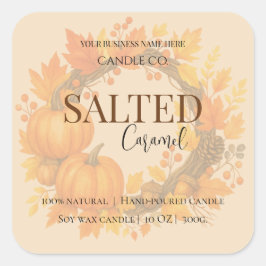 Give Thanks Salted Caramel Candle Label スクエアシール
