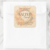 Give Thanks Salted Caramel Candle Label スクエアシール (バッグ)