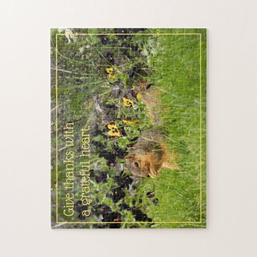 Give Thanks Squirrel ジグソーパズル (縦)