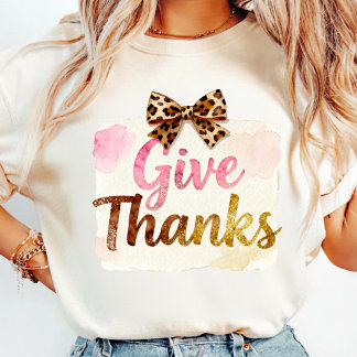 Give Thanks T-Shirt | Floral Fall Coquette Shirt Tシャツ