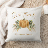 Give Thanks Thanksgiving Autumn Pumpkin  クッション (ブランケット)