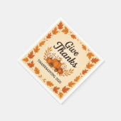 Give Thanks Thanksgiving Napkins スタンダードカクテルナプキン (角)