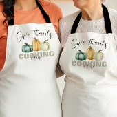 Give Thanks Thanksgiving Pumpkins Cooking Crew エプロン