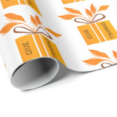 Give Thanks Thanksgiving Wrapping Paper ラッピングペーパー (ロールコーナー)