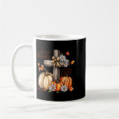 Give Thanks To The Lord Fall Pumpkin Thanksgiving  コーヒーマグカップ (左)