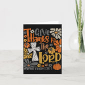 Give Thanks To The Lord Floral Boho Retro Thanksgi カード (正面)