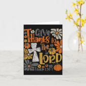 Give Thanks To The Lord Floral Boho Retro Thanksgi カード (黄色い花)
