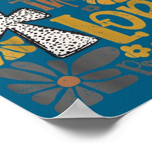 Give Thanks To The Lord Floral Boho Retro Thanksgi ポスター (角)