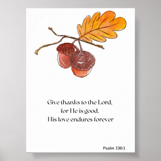 Give Thanks To the Lord Print ポスター (正面)