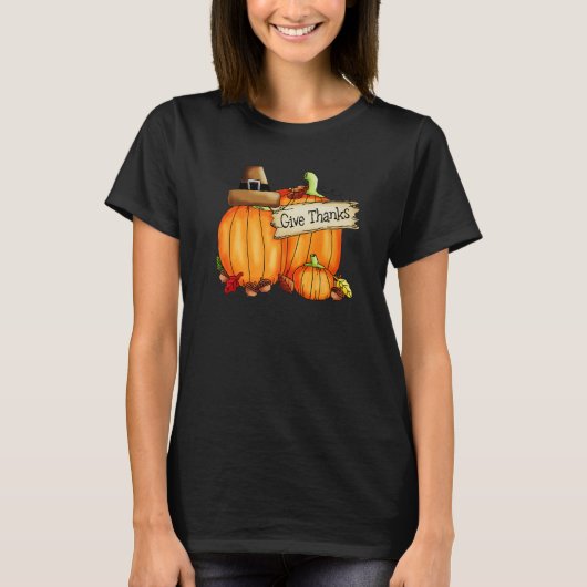 Give Thanks To The Lord Pumpkins Tシャツ (正面)
