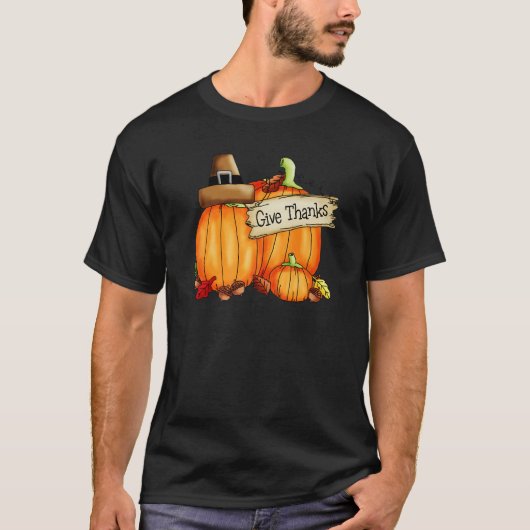 Give Thanks To The Lord Pumpkins Tシャツ (正面)