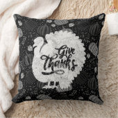 Give Thanks Turkey Thanksgiving Vintage クッション (ブランケット)