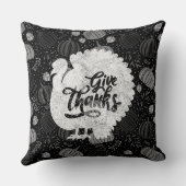 Give Thanks Turkey Thanksgiving Vintage クッション (裏面)