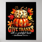 Give Thanks With A Grateful Heart Bible Verse Pump ポスター (正面)