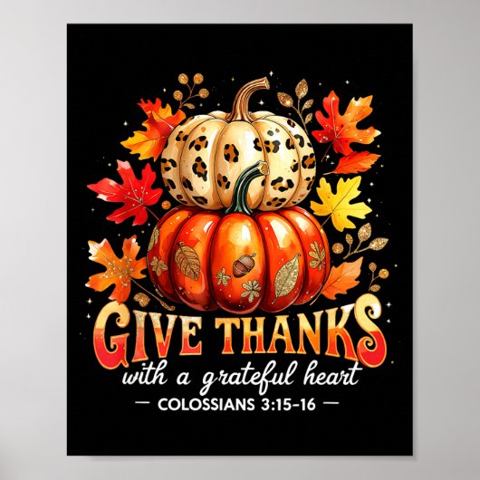 Give Thanks With A Grateful Heart Bible Verse Pump ポスター (正面)