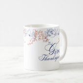 Give Thanksgiving Floral Calligraphy Art コーヒーマグカップ (正面右)