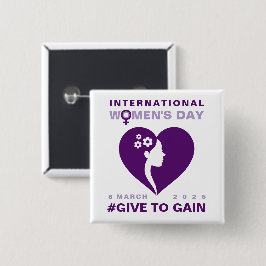 Give To Gain国際女性デー2026 缶バッジ