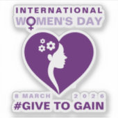 Give To Gain 2026国際女性デー シール (正面)
