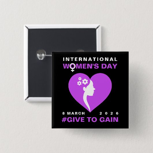 Give To Gain 2026国際女性デー 缶バッジ (正面&裏面)