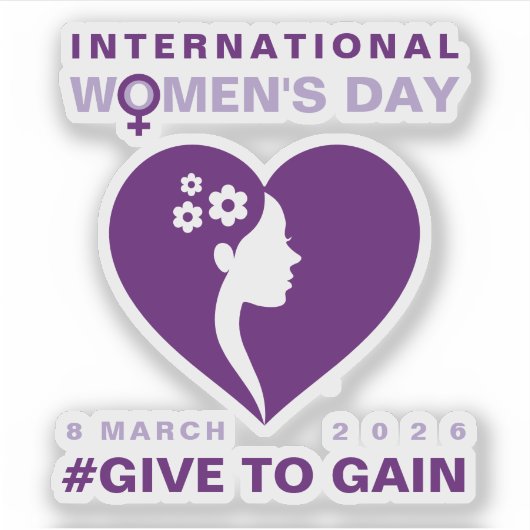 Give To Gain International Women's Day 2026 シール (正面)
