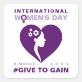 Give To Gain International Women's Day 2026 スクエアシール (正面)