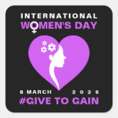 Give To Gain International Women's Day 2026 スクエアシール (正面)