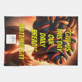 Give Us This Day Our Daily Bread." (Matthew 6:11)  キッチンタオル (横)