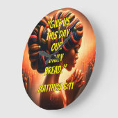 Give Us This Day Our Daily Bread." (Matthew 6:11)  ラージ壁時計 (傾斜)